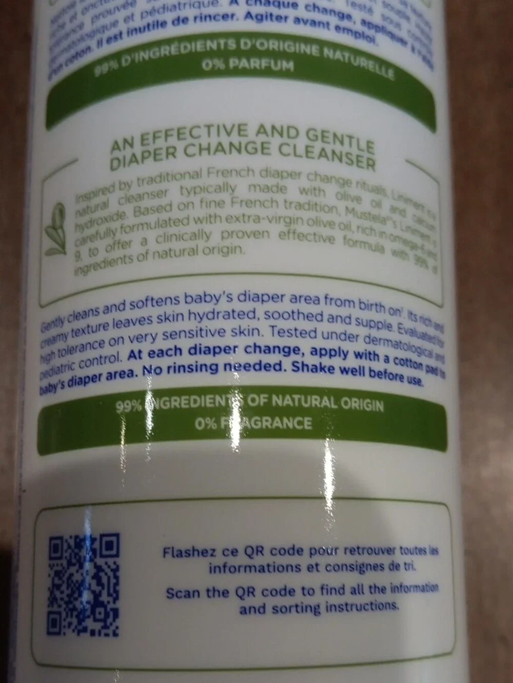 Liniment Cleansing Balm MUSTELA Baby Liniment- White & Green